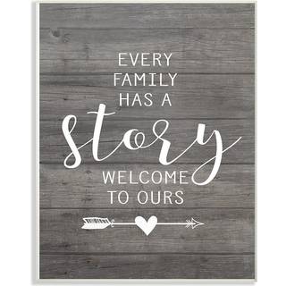 Stupell Home Decor Collection Varje familj har en berättelse väggplack konst 10 x 15 Multicolor