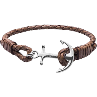 Tom Hope Cognac Brown Men’s Anchor Bracelet TM0221