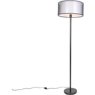 Design gulvlampe sort med sort/hvid skærm 47 cm - Simplo
