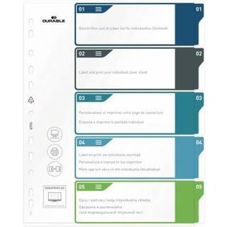 Durable printbart register a4+ 5-delt 1-5 farve+indsats pp