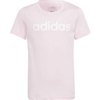 Essentials Linear Logo Cotton Slim Fit T-shirt - White / Semi Lucid Fuchsia - 140