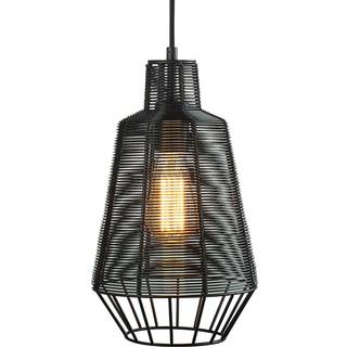 Lucande Tinko pendellampe med bur, sort, 20 cm