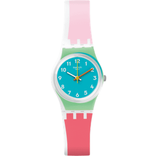 Swatch De Travers White Plastic Case White Silicone Strap Girls Watch LW146