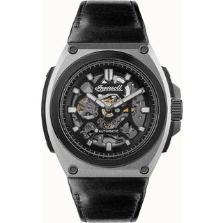 Ingersol The Motion Automatic Black Dial Leather Strap Men's Watch I11702B