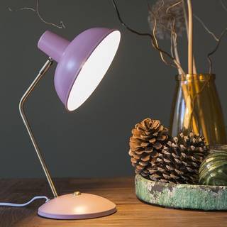 Retro bordlampe lyserød med bronze - Milou