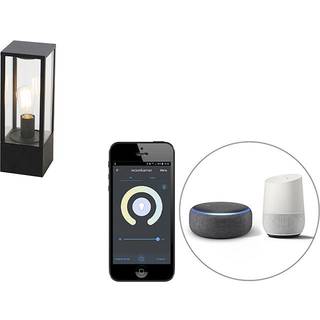 Smart stående udendørslampe sort 40 cm IP44 inkl. Wifi ST64 - Charlois