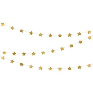 3,6m Guirlande med stjerne - Guld