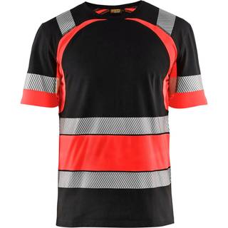 Blåkläder 3421 High Vis T-shirt / High Vis T-shirt - XL - Sort/High Vis Rød