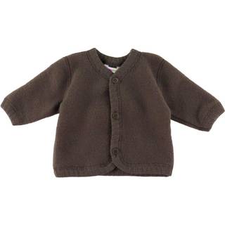 Cardigan i blød softuld i mørk bark