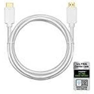 NÖRDIC Certified Cables 1m HDMI2.1 Ultra High Speed 8K 60Hz 4K 120Hz 48Gbps Dynamic HDR Earc Game Mode VRR Dolby atmos nylon Flettet kabel Forgyldt