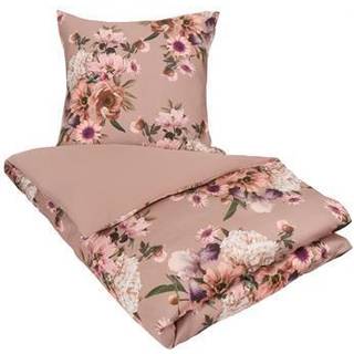 Blomstret sengetøj - 150x210 cm - Lavender flower - Vendbar dynebetræk - 100% Bomuldssatin - Excellent By Borg sengesæt