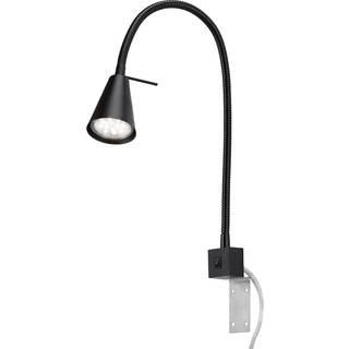 LED-væglampe Tuso, sort, sengemontering, metal