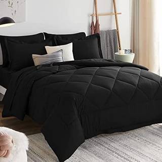 Cozylux queensize seng i en taske 7-stykker dyne sæt med ark hvide hele sæson sengetøj sæt med dyne pude shams fladt ark monteret ark og pillowca