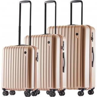 5 års garanti – Stor og rummelig kuffert Printisso Urbane Golden Beige, Kufferter - Guld Kuffert