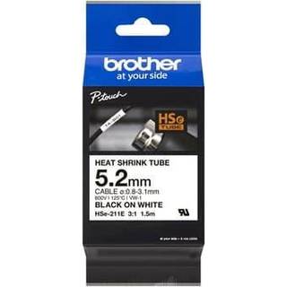 Brother Hse211E sort-hvid krympeflex-tape, 5,2mm x 1,5m