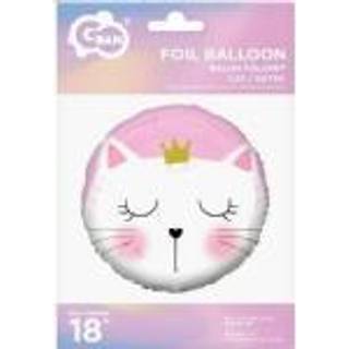 Folieballon kat lyserød 36 cm