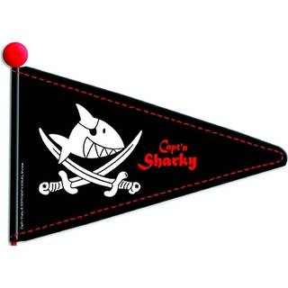 Capt'n Sharky Flag til Børnecykel, Cykelanhænger eller Ladcykel - 155 cm Højde, Sammenklappelig, Monteres på Baghjul