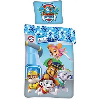 Paw Patrol sengetøj junior 100x140 cm - Paw Patrol selvlysende sengesæt - 2 i 1 design - 100% bomuld