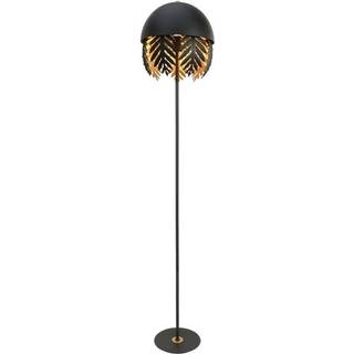 Lucande Aparas gulvlampe, bladlook, sort-guld