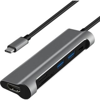 SERO Type-C til HDMI, 2xUSB3.0, SD+TF card slot, PD