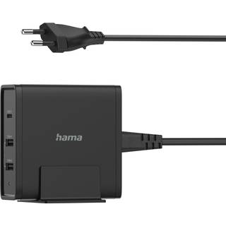 Hama Essential Line power adapter - 5-20V - 2 x USB 24 pin USB-C - 65 Watt