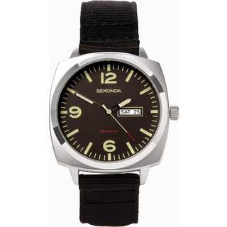 Sekonda Airborne Quartz Black Dial Black Strap Men's Watch 1992