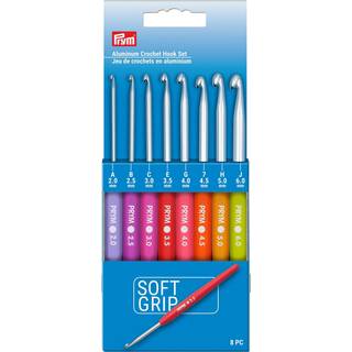 PRYM Soft Grip Aluminium 2-6mm h?klet Hook Set Multicolor 8 Count