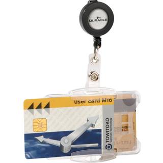 Durable ID-kortholder med yoyo 80cm udtræk - til 2 kort