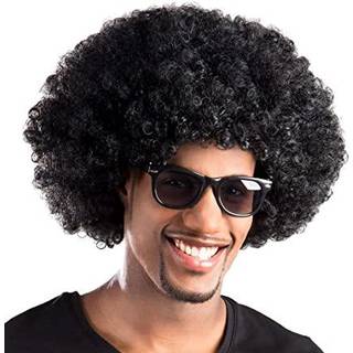 Afro paryk deluxe, sort
