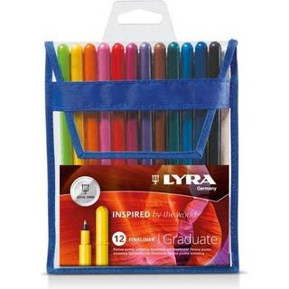 Lyra Graduate Fineliner Tusser, 12 stk Sæt med 12 stk fineliner tusser fra Lyra Graduate. Plastiketui med 12 brilliante assorterede farver. Tusserne har en stregbredde på 0,5 mm.