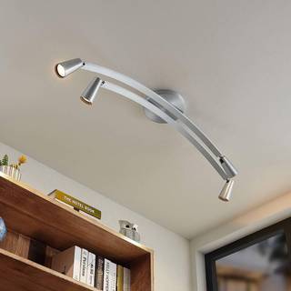 Lucande Velanoris loftlampe, 4 lyskilder, børstet aluminium