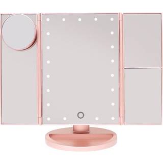 UNIQ Compact Double Travel Mirror with LED 10x magnification Black