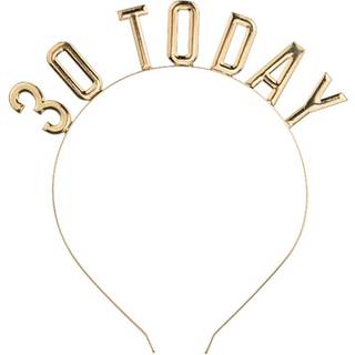 1 stk. Guld farvet metal hovedbånd med indskriften '30 Today' til 30-års fødselsdag
