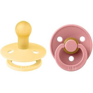 BIBS Rund Colour Sut - 2-Pak - Str. 1 - Naturgummi - Pale Butter/Dusty Pink