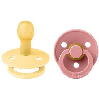 BIBS Rund Colour Sut - 2-Pak - Str. 2 - Naturgummi - Pale Butter/Dusty Pink