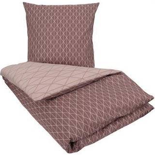 Sengetøj 150x210 cm - Harlequin peach - Dynebetræk med 2 design i 100% Bomuld - Borg Living sengesæt