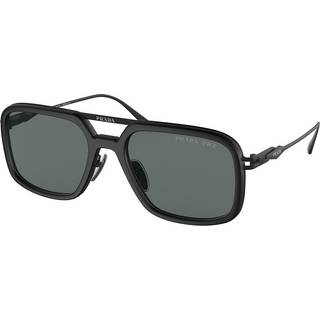 Prada Mand PR 57ZS 1BO5Z1 Solbriller Metal Sort Grå Pillow Polariseret