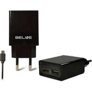Beline Universal Dual-Port Oplader & MicroUSB Kabel - Sort