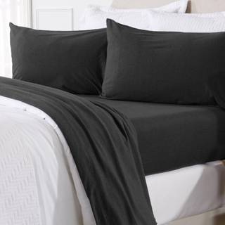 Great Bay Home Full Flannel Jersey Strik Sheets. Hele sæsonen blødt hyggeligt t-shirt ark sæt. Bomuldsblanding af lagner. Hyggelig flex -samling