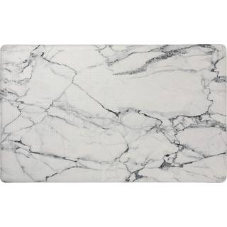 Sohome hyggeligt levende anti -tr?thedsm?tsk?kken Mat Non Slip Stain Resistent Easy Clean 1/2 tommer tyk k?kkengulvm?tter Marmor Hvid 20 """" X 36