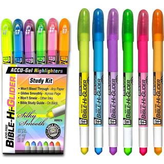G.T. Luscombe Company Inc. Accu-Gel Bible-Hi-Glider Bible Study Set | Ingen Bleed Solid Gel Highlighter | Ingen udtv?ring eller falmning | Langva