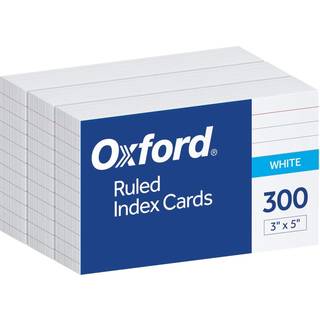 Oxford styrede indekskort 3 """" x 5 """" White foret indeks flashcards 300 pr. Pakke (10022)