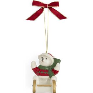 Spode juletr? bamse p? sl?de ornament holdbar ferie ornament til festlig indretning og vinter wonderland display