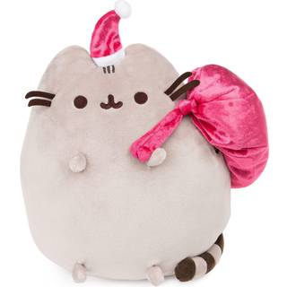 Gund Santa Claws Pusheen Holiday Plush Fyld Animal Cat Grey and Pink 9.5