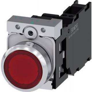 Siemens Lampetryk, 22mm, rund, metal, rød, flad
