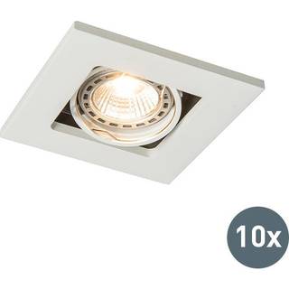 Sæt med 10 indbyggede spotlights, hvide justerbare - Qure