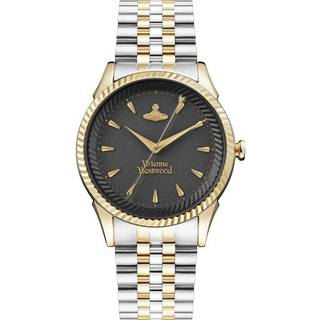 Vivienne Westwood Seymour Quartz Black Dial Two Tone Silver Gold Stainless Steel Ladies Watch VV240BKGS