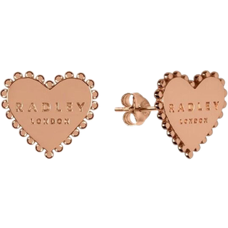 Radley Sterling Silver 18ct Rose Gold Plated Heart Stud Earrings RYJ1126