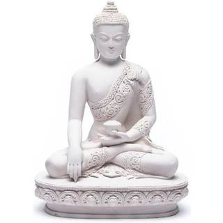 Buddha Statue i hvid - 22 cm.