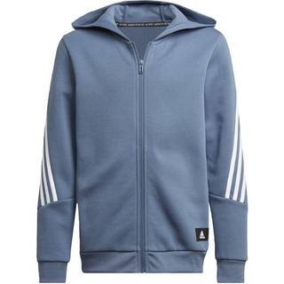 Future Icons 3-Stripes Full-Zip hættetrøje - Wonder Steel / White - 152